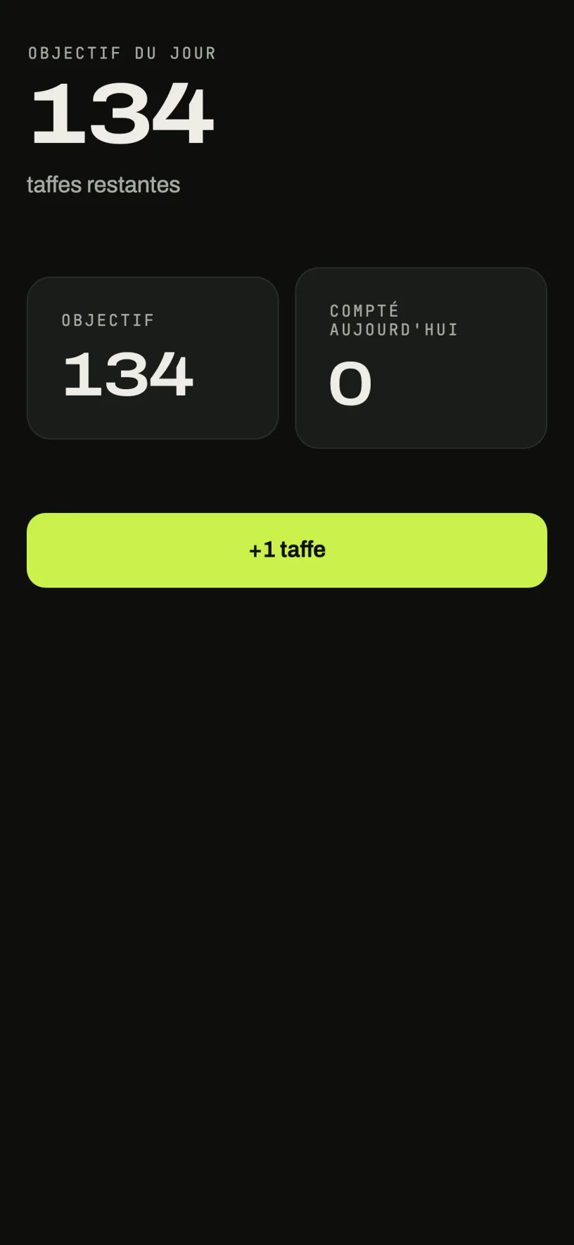 Mode descente : l'objectif de taffes du jour